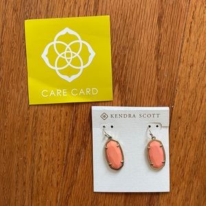 Kendra Scott Gold Drop Earrings- light orange